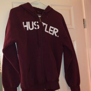 Burgundy Hustler zip up hoodie